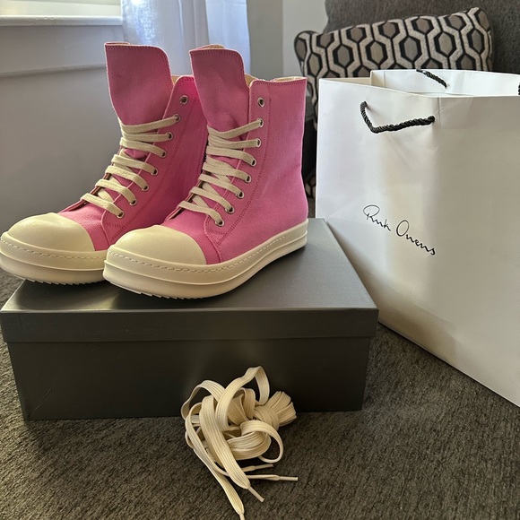 Pink Rick Owen Sneakers - Picture 1 of 3
